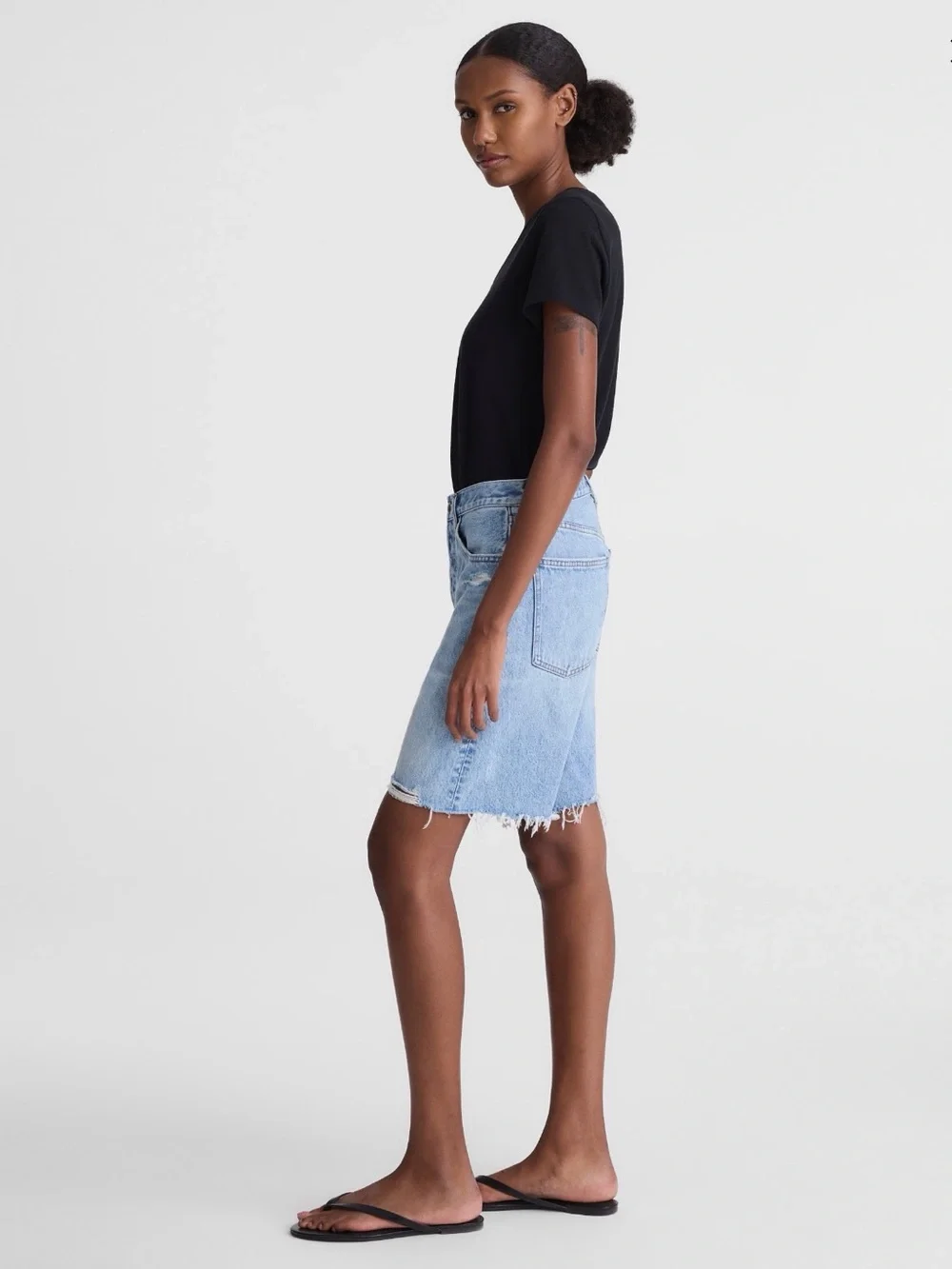 Madewell Essex Long Baggy Shorts Jorts in Londe Blue